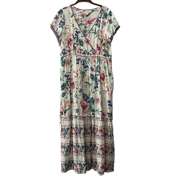 April Cornell Dresses & Skirts - April Cornell Floral Maxi Dress - Cream and Multicolor